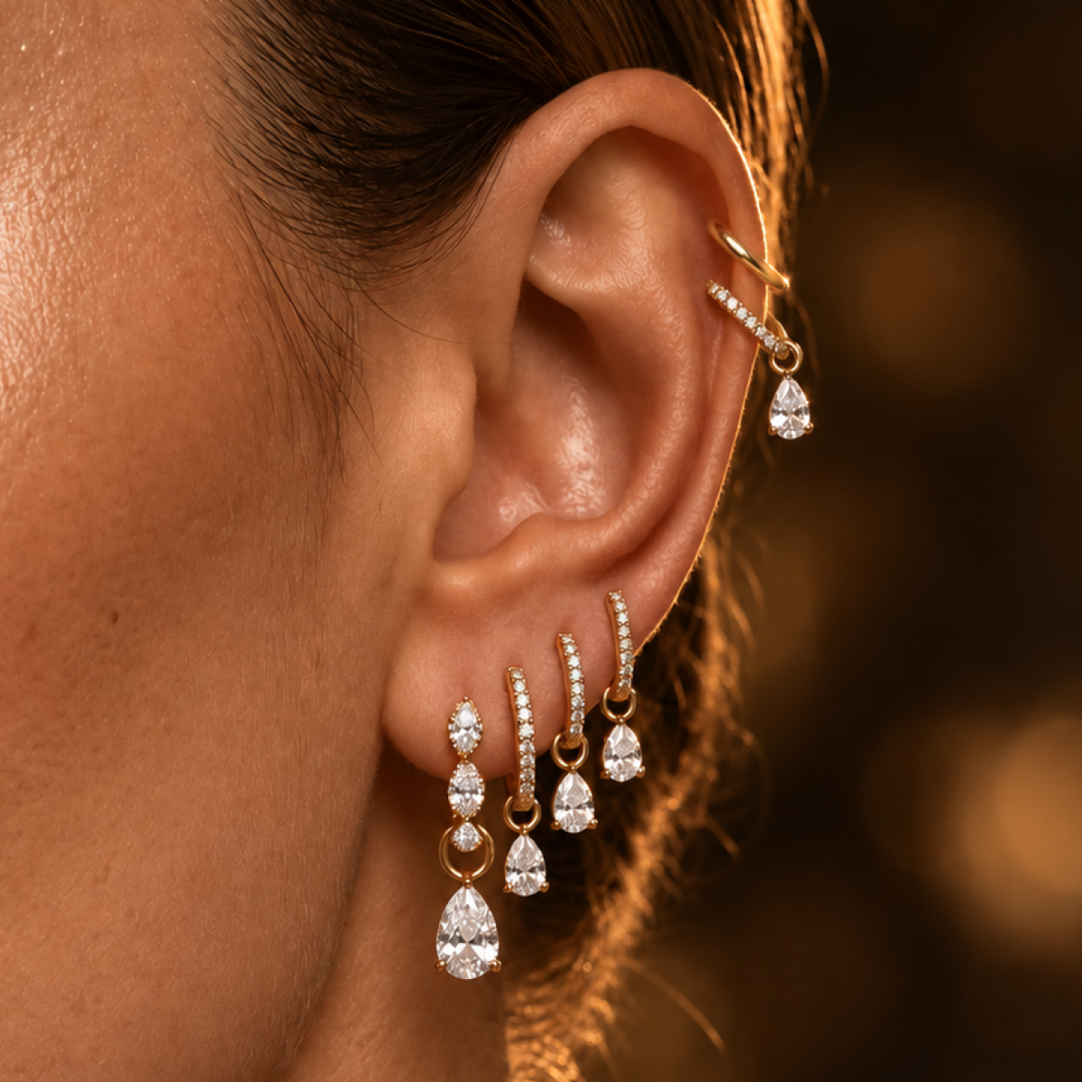 IMBER titanium pear drops in a graduated stack