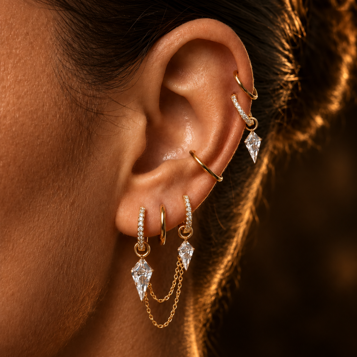 IMBER titanium kite spikes with chain and cuff