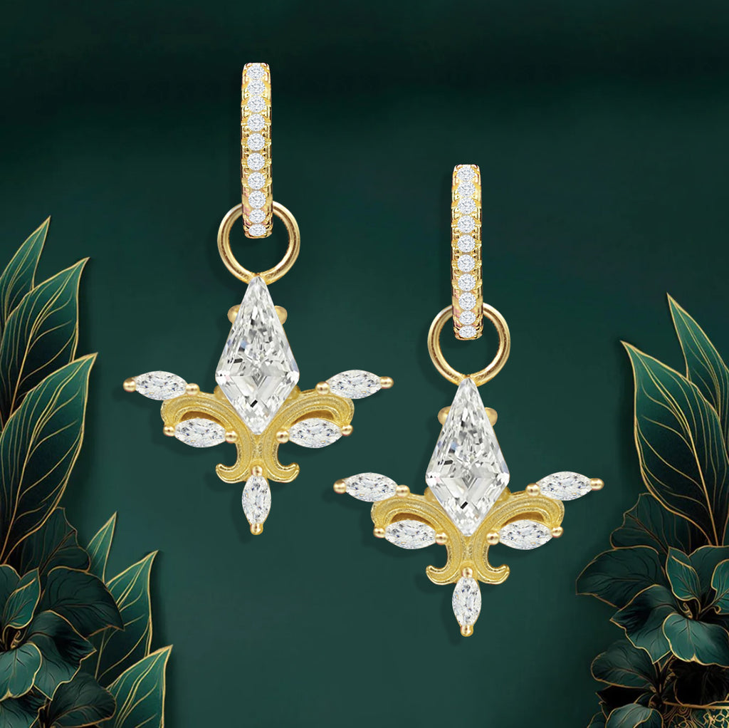 Gold hoop and dangle earrings with pendant drop – chic everyday jewelry