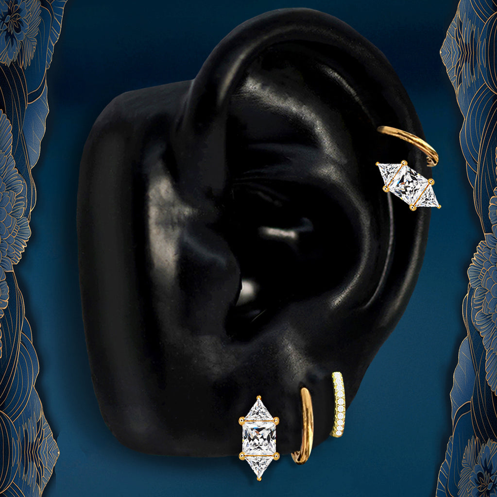 Hypoallergenic gold huggie earrings for sensitive ears