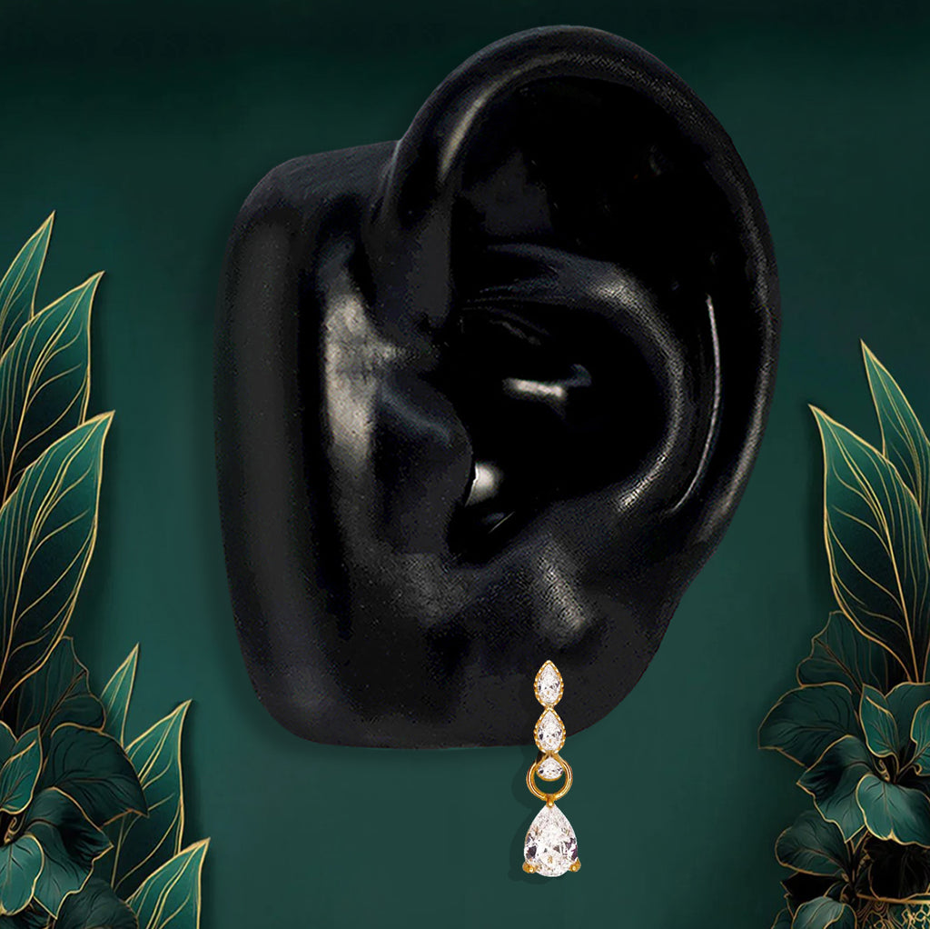 I Am Gleaming gold earrings for women with teardrop pendants, sold as a pair
